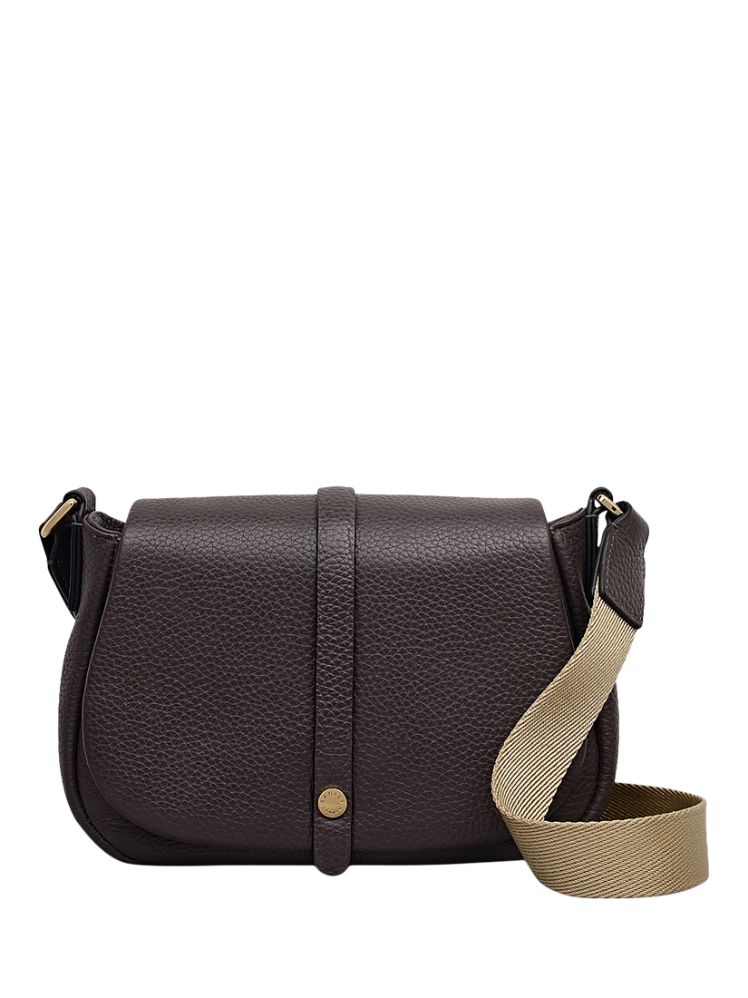 Product image 1 of 6, which shows Radley Lulworth Road Leather Saddle Bag, Thunder, One Size