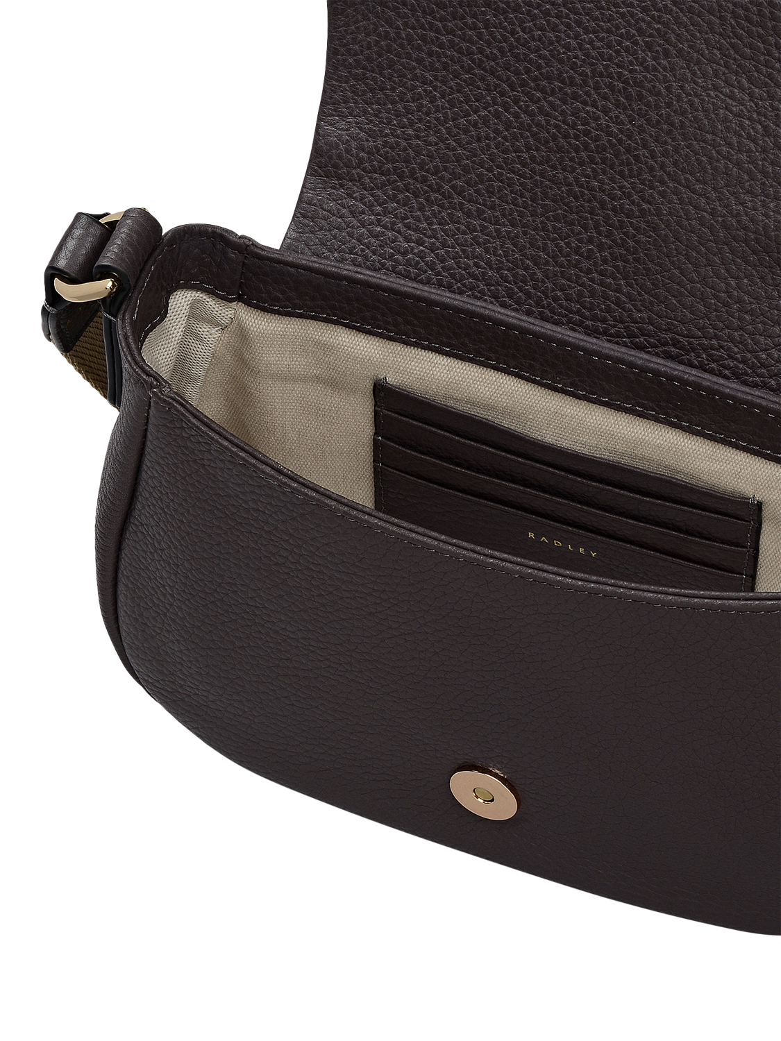 Product image 3 of 6, which shows Radley Lulworth Road Leather Saddle Bag, Thunder, One Size