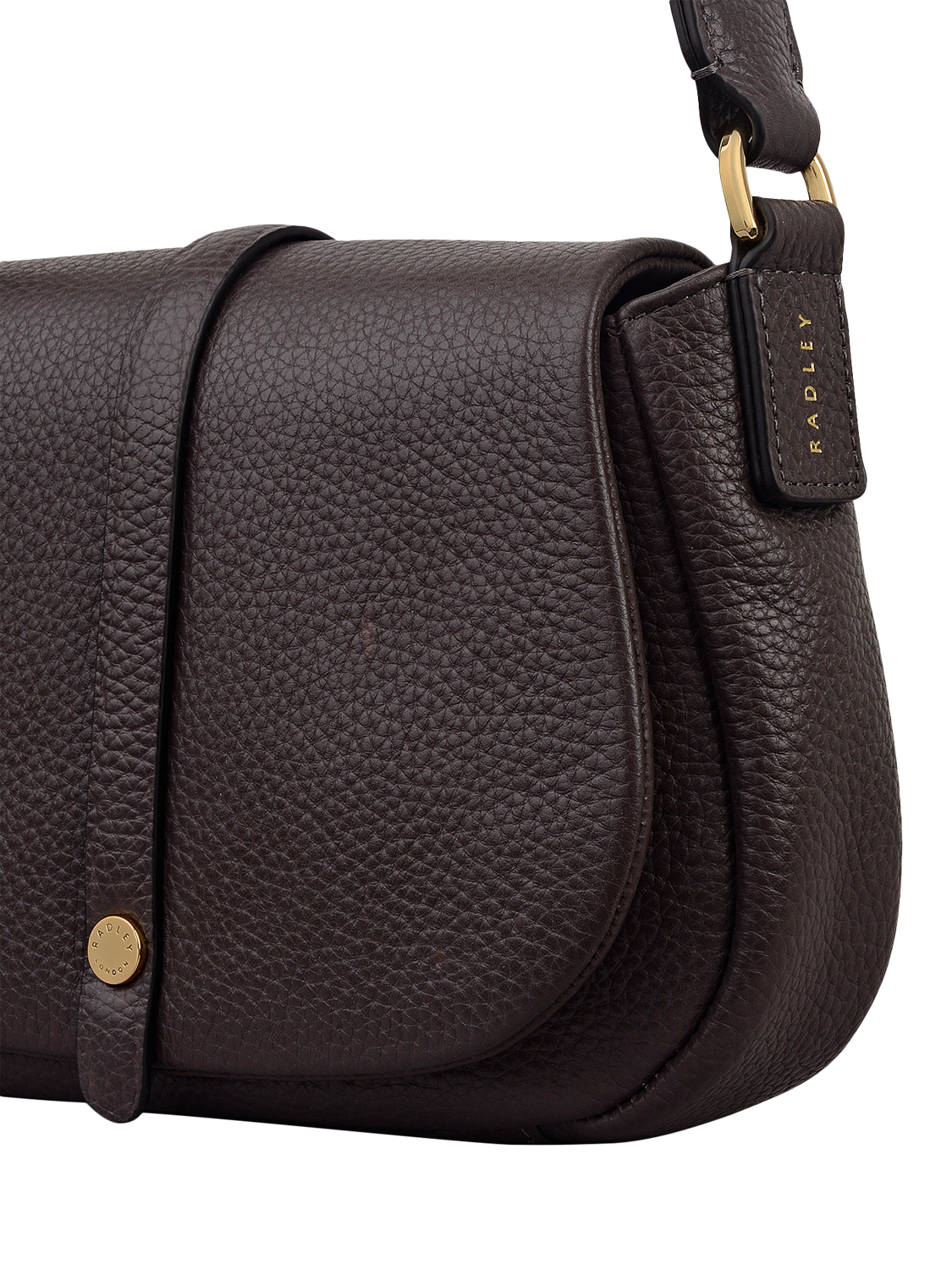 Product image 4 of 6, which shows Radley Lulworth Road Leather Saddle Bag, Thunder, One Size