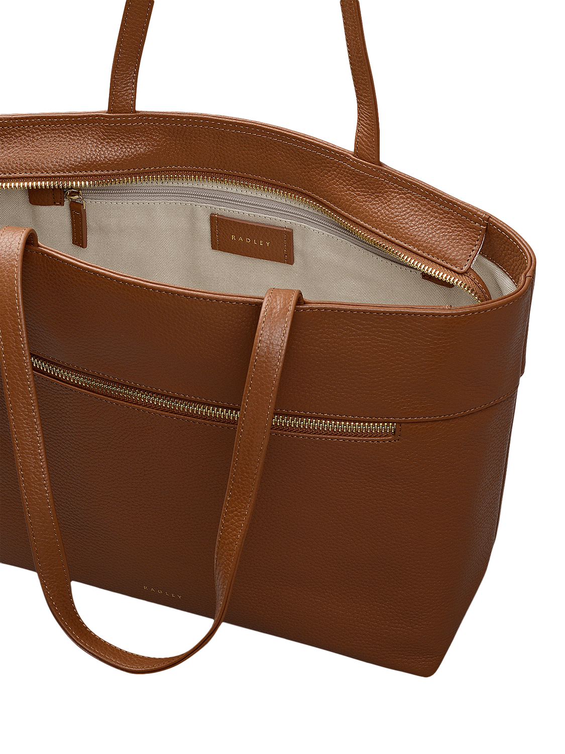 Product image 3 of 6, which shows Radley Fountain Road Leather Tote Bag, Indus Tan
