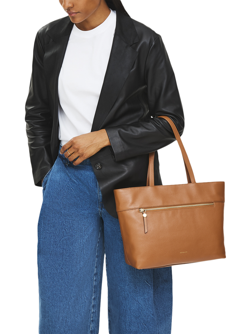 Product image 6 of 6, which shows Radley Fountain Road Leather Tote Bag, Indus Tan