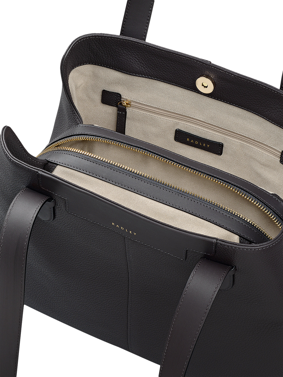 Product image 3 of 6, which shows Radley Piccardy Hill 2.0 Leather Shoulder Bag, Thunder, One Size