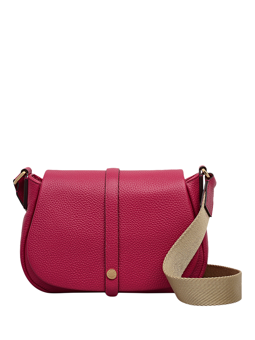 Product image 1 of 5, which shows Radley Lulworth Road Leather Saddle Bag, Dark Rose, One Size