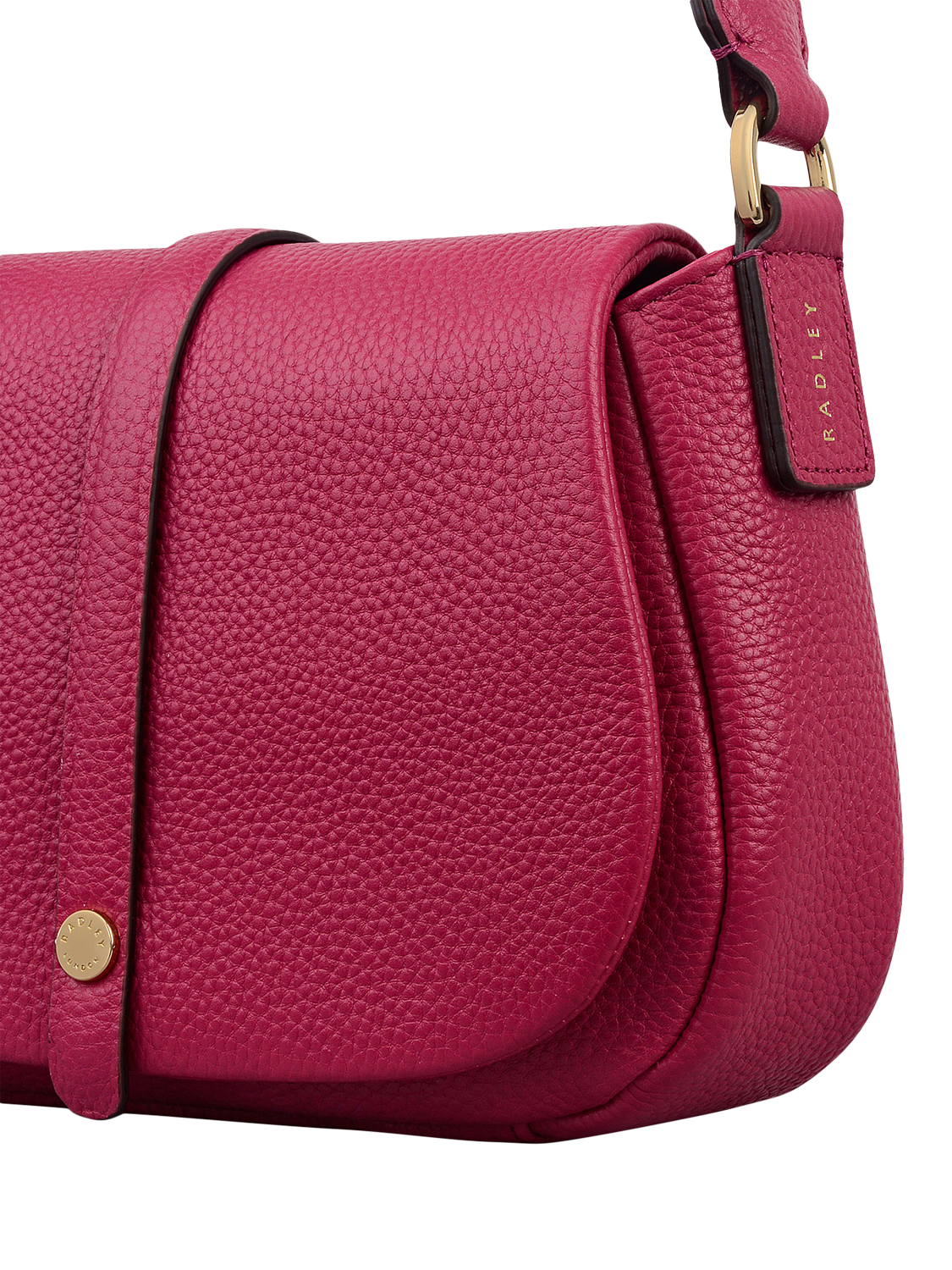 Product image 4 of 5, which shows Radley Lulworth Road Leather Saddle Bag, Dark Rose, One Size