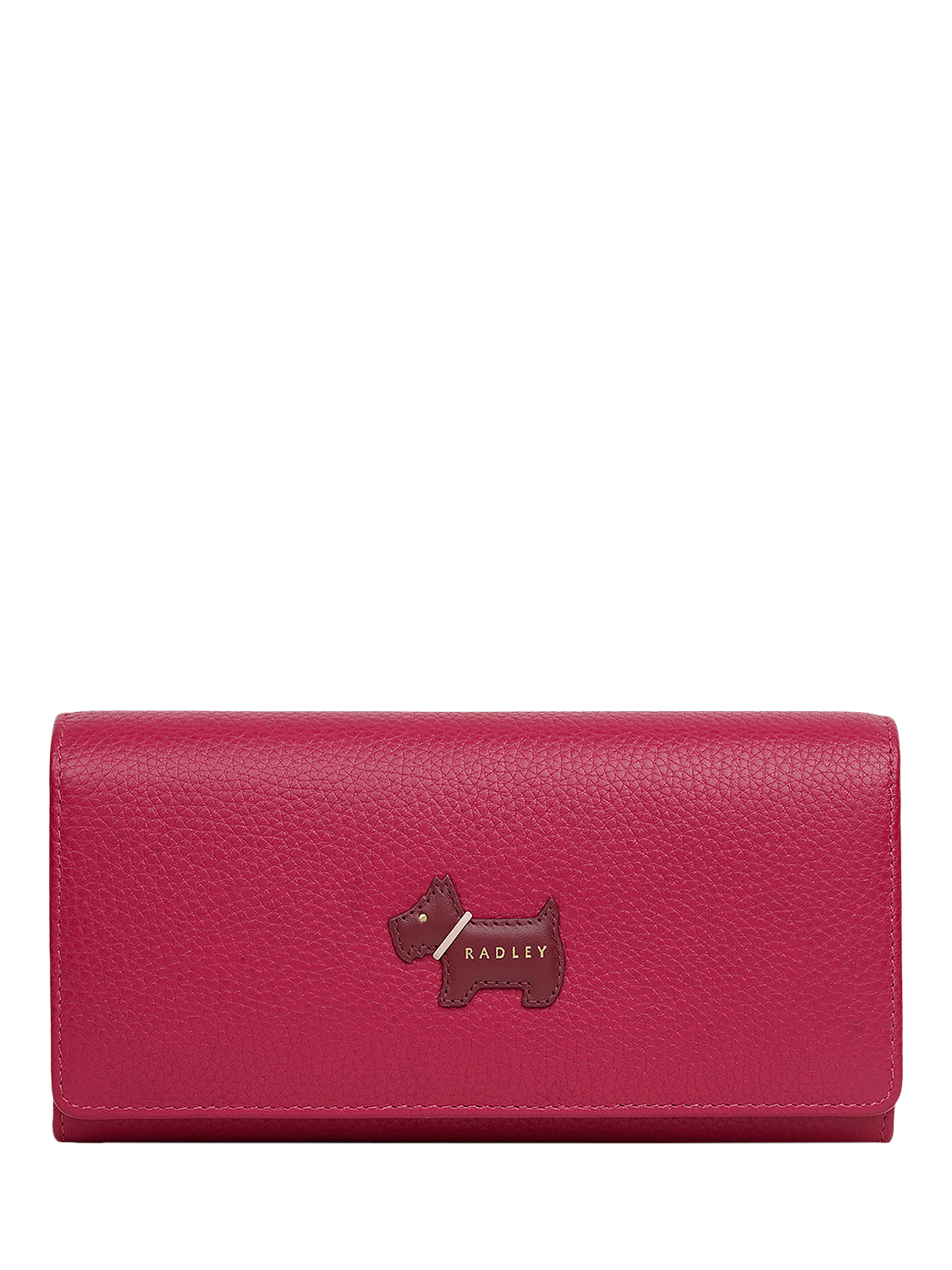 Product image 1 of 4, which shows Radley Loyal Radley Leather Flap Over Purse, Dark Rose, One Size
