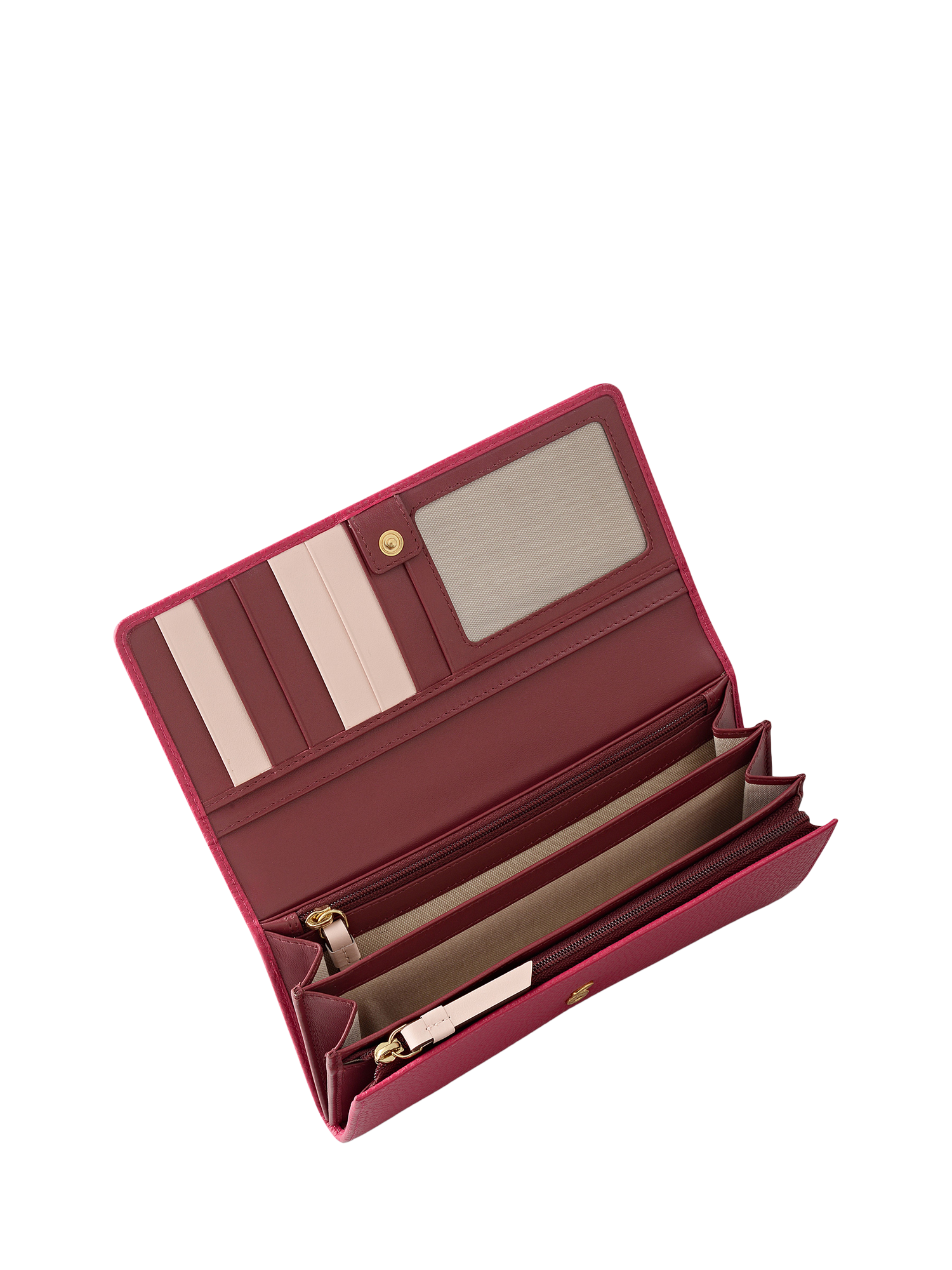 Product image 4 of 4, which shows Radley Loyal Radley Leather Flap Over Purse, Dark Rose, One Size