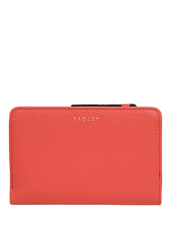 Radley Loyal Radley Leather Medium Bifold Purse, Dark Rose - view 2, Luscious Red