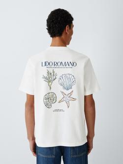 John Lewis Lido Graphic Print Cotton T-Shirt, White - view 2, White
