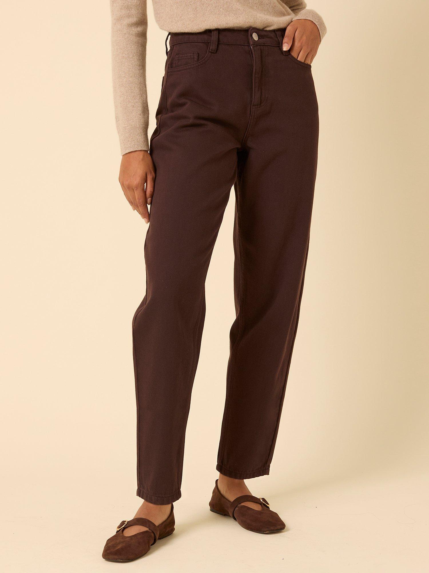 Product image 2 of 5, which shows Nobody's Child Putney Barrel Leg Jeans, Brown, 6