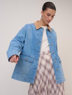 Nobody's Child Corduroy Collar Denim Jacket, Blue, Blue