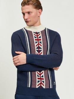 Ben Sherman Team GB Wool Blend Knitted Mock Neck Jumper, Dark Navy, Dark Navy