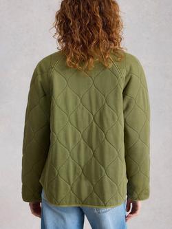 White Stuff Anya Jersey Quilted Jacket - view 2, Green