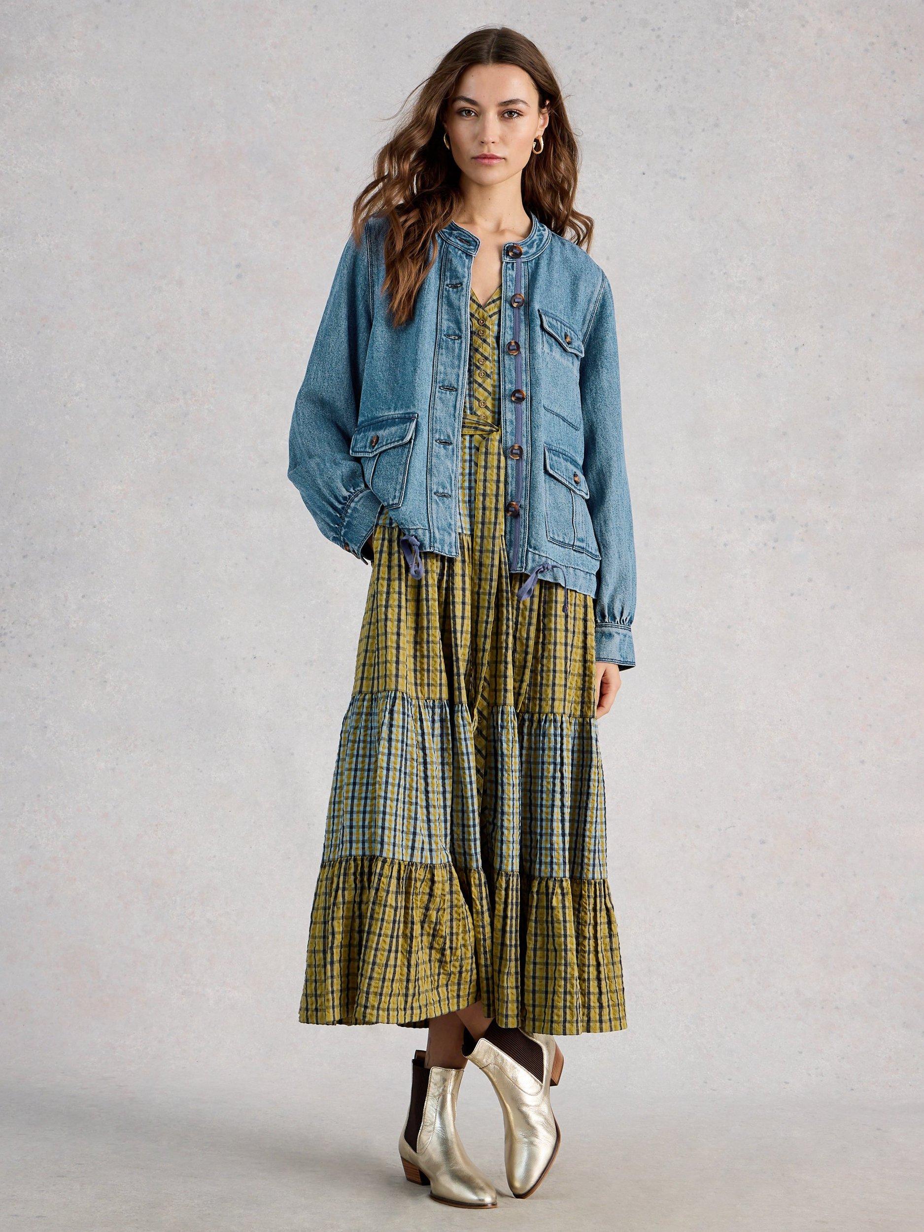 Product image 1 of 6, which shows White Stuff Demi Utility Denim Jacket, Blue, 6