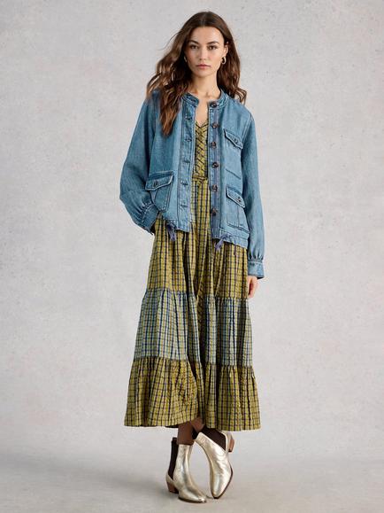 White Stuff Demi Utility Denim Jacket, Blue, Blue