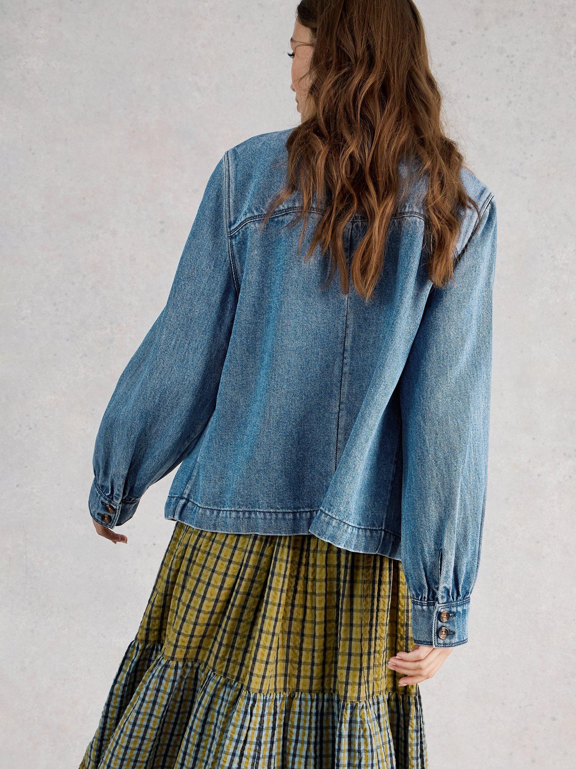 Product image 2 of 6, which shows White Stuff Demi Utility Denim Jacket, Blue, 6