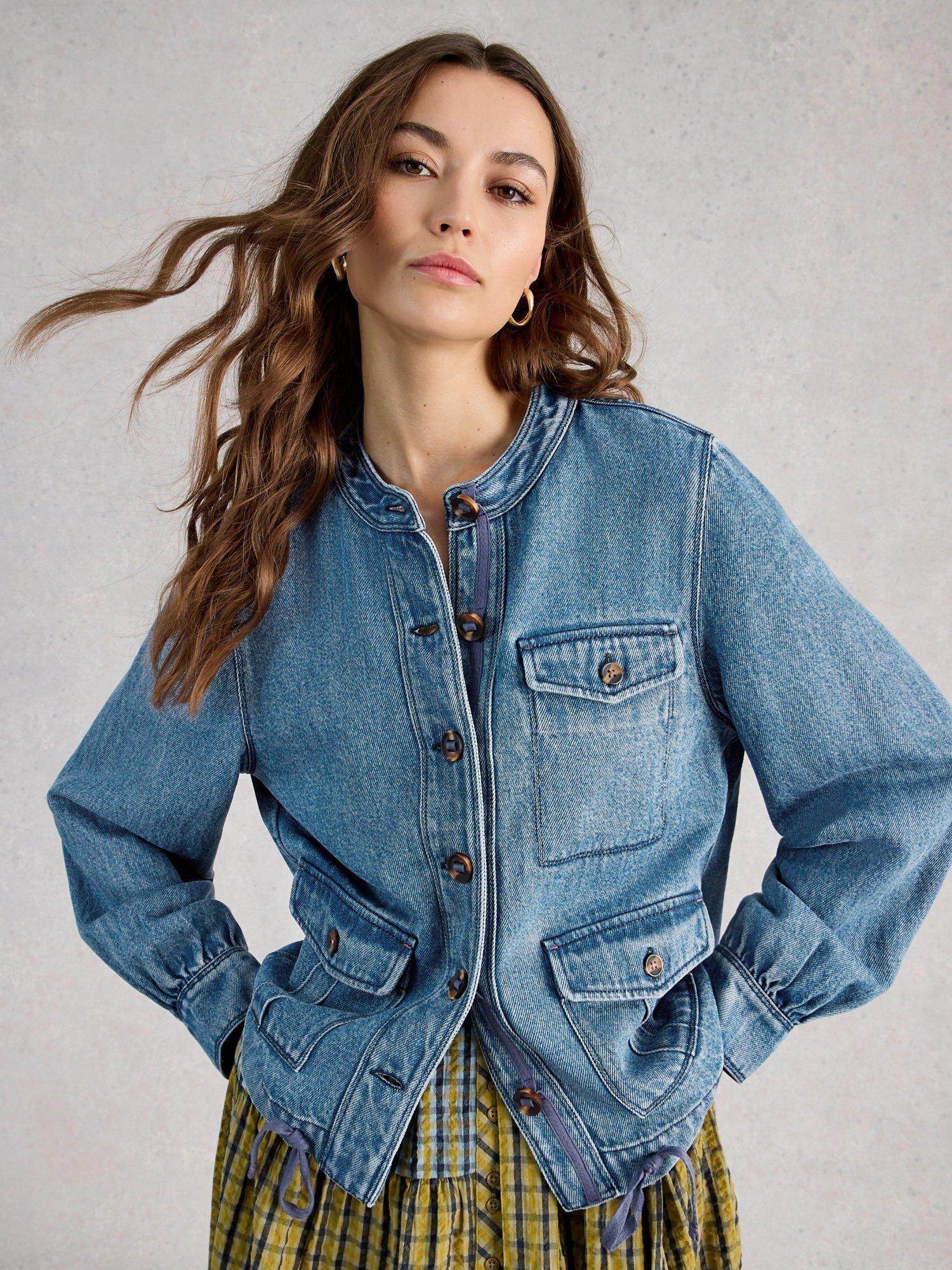 Product image 4 of 6, which shows White Stuff Demi Utility Denim Jacket, Blue, 6