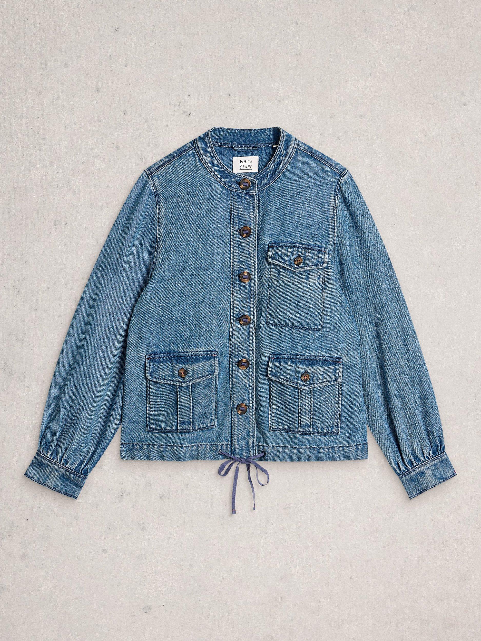 Product image 5 of 6, which shows White Stuff Demi Utility Denim Jacket, Blue, 6