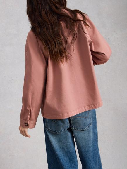 White Stuff Eden Relaxed Fit Denim Jacket, Pink - view 2, Pink