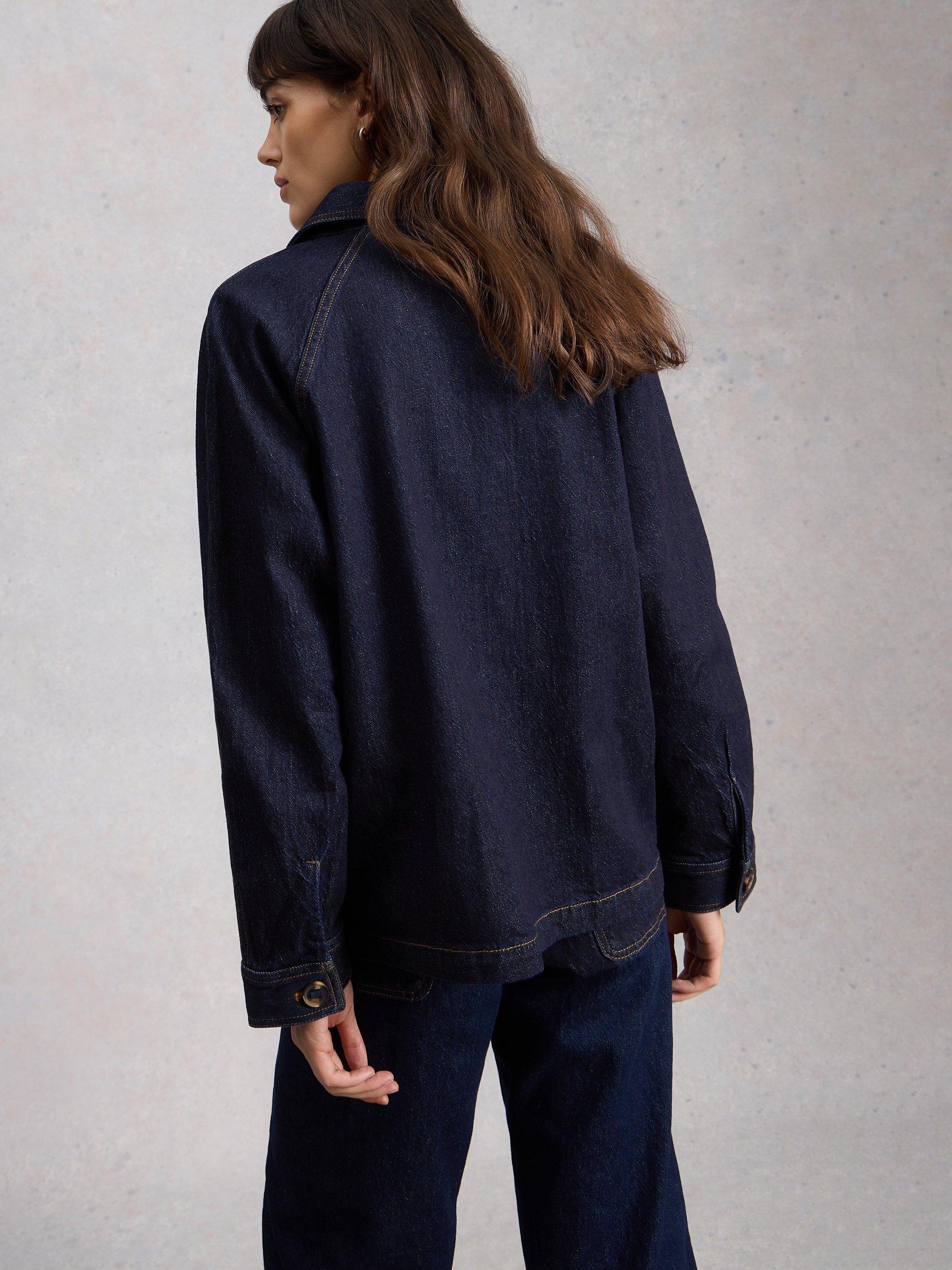 Product image 2 of 6, which shows White Stuff Eden Organic Cotton Denim Jacket, Dark Blue, 6