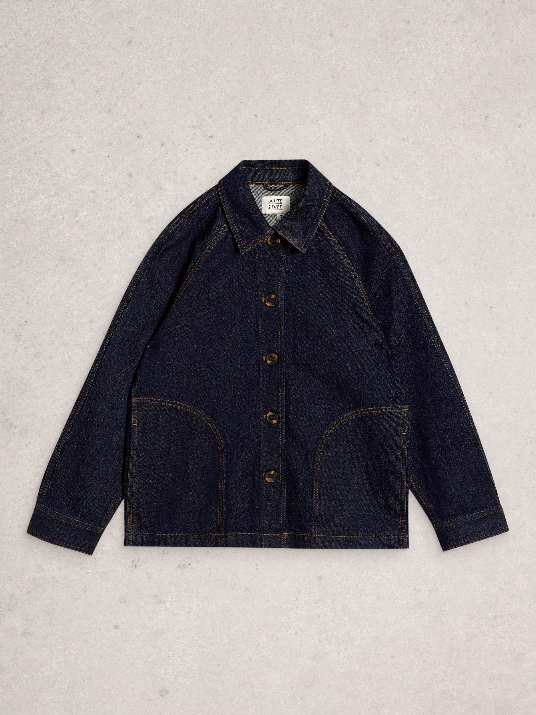 Product image 5 of 6, which shows White Stuff Eden Organic Cotton Denim Jacket, Dark Blue, 6