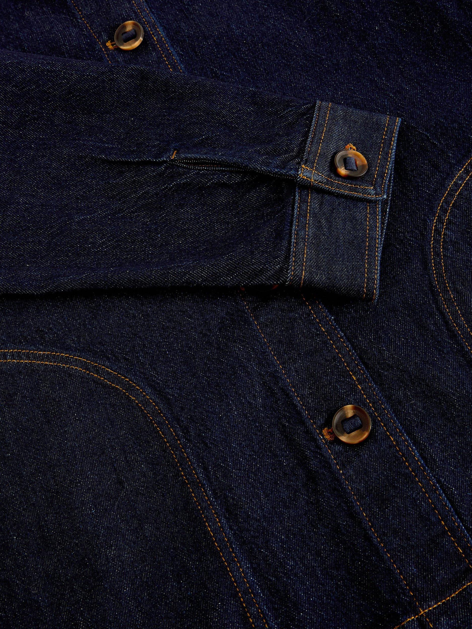 Product image 6 of 6, which shows White Stuff Eden Organic Cotton Denim Jacket, Dark Blue, 6