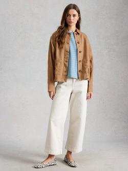 White Stuff Isabel Pure Linen Jacket, Tan, Tan