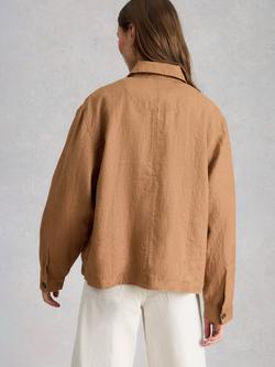 White Stuff Isabel Pure Linen Jacket, Tan - view 2, Tan