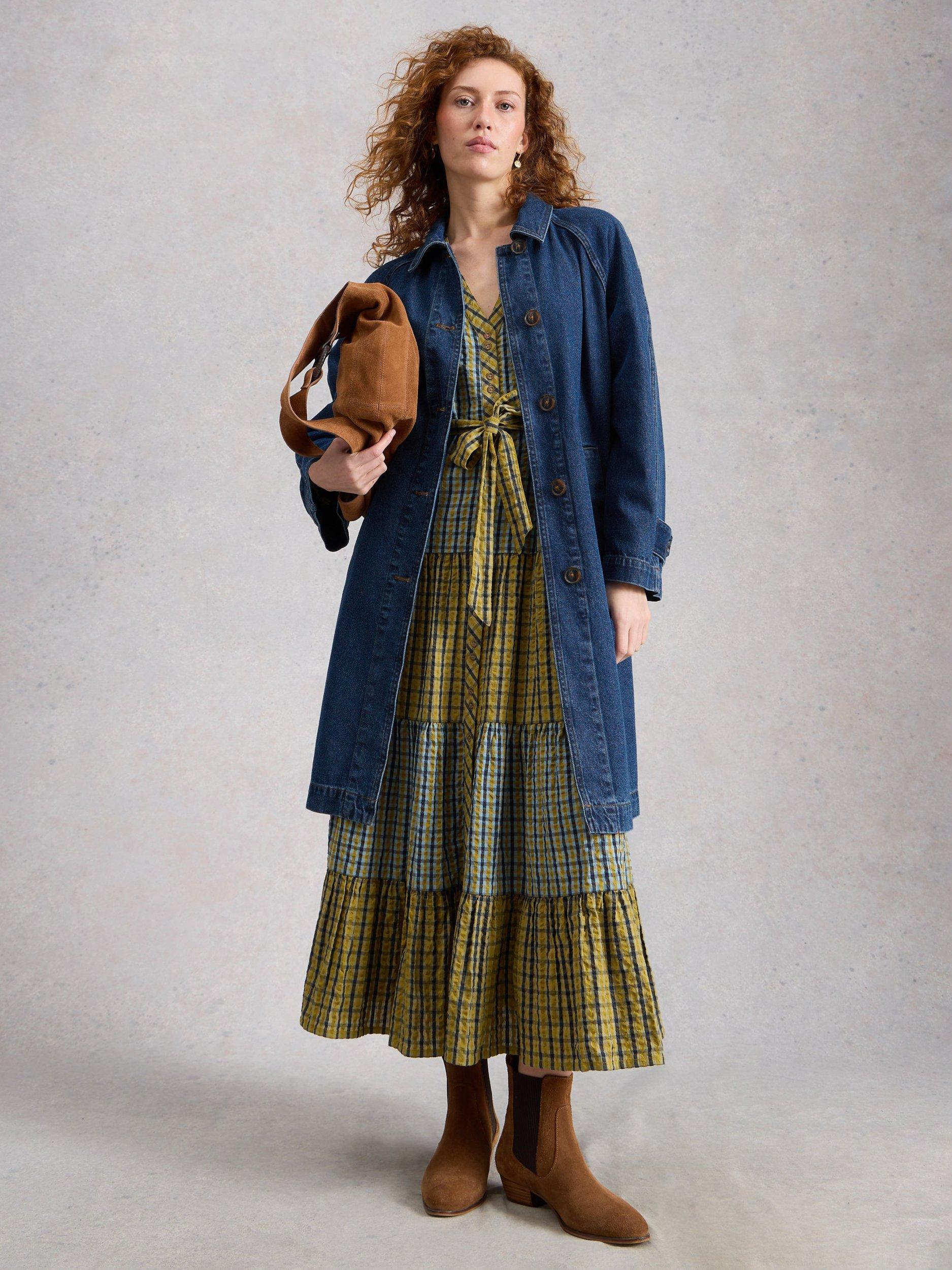 Product image 1 of 6, which shows White Stuff Oakleigh Longline Denim Jacket, Blue, 6