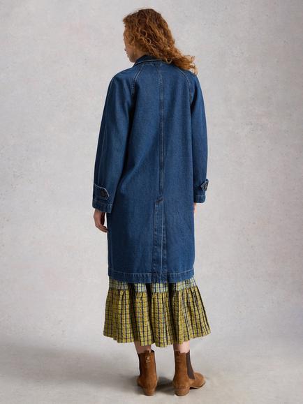 White Stuff Oakleigh Longline Denim Jacket, Blue - view 2, Blue