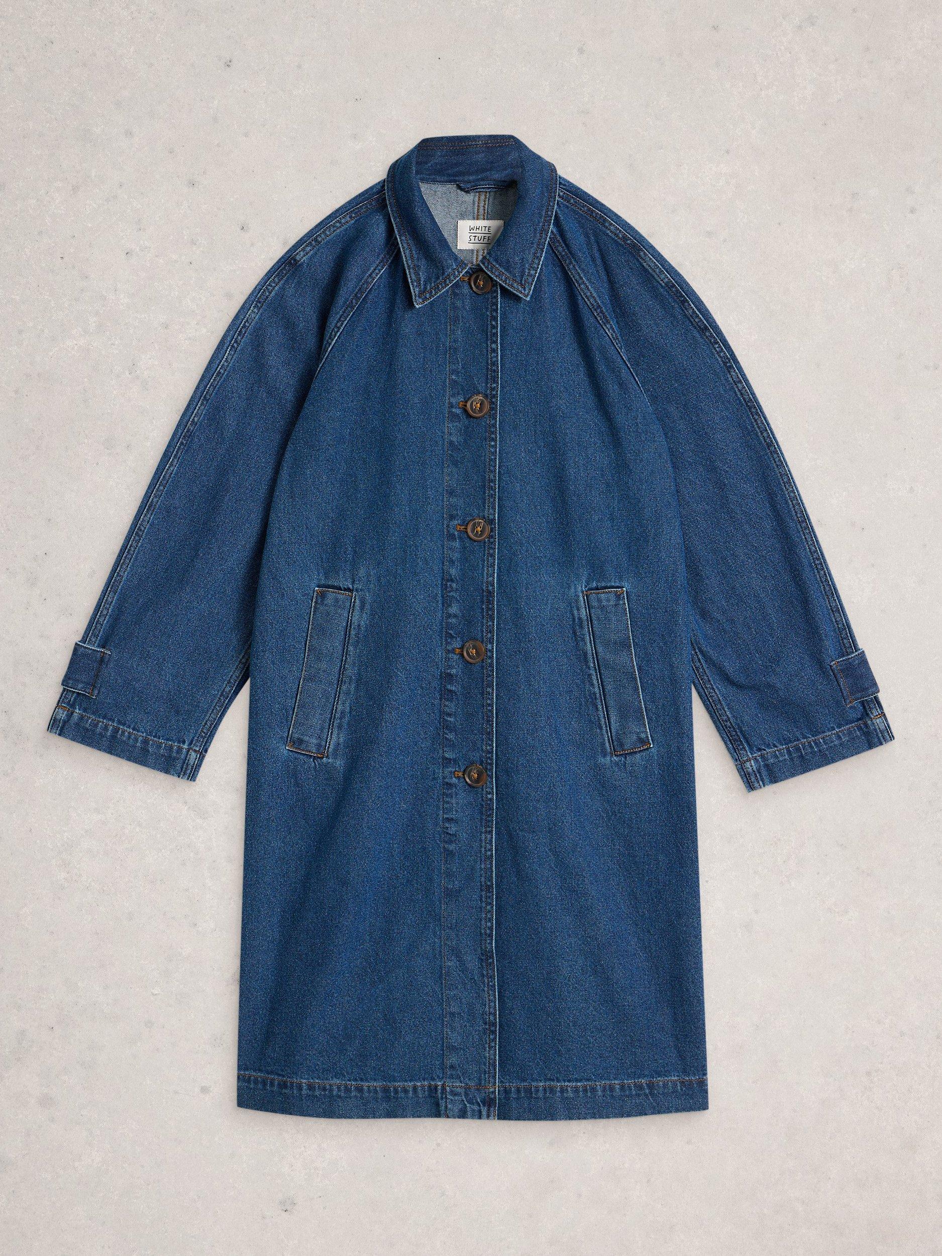Product image 5 of 6, which shows White Stuff Oakleigh Longline Denim Jacket, Blue, 6