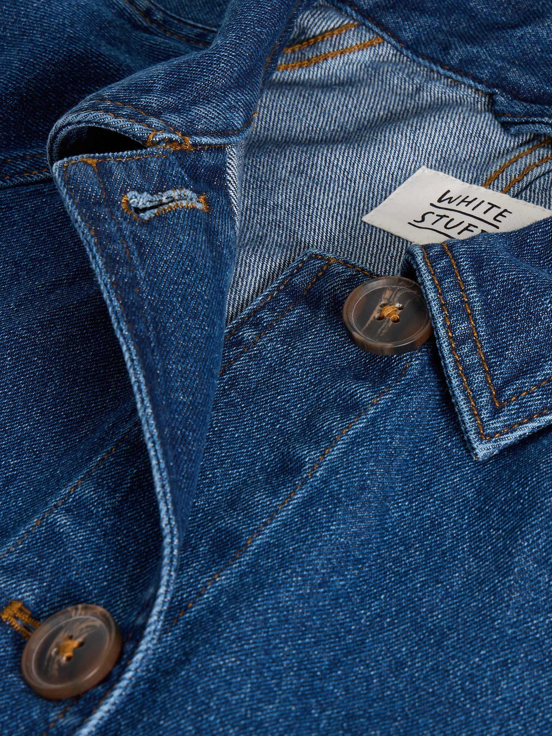 Product image 6 of 6, which shows White Stuff Oakleigh Longline Denim Jacket, Blue, 6