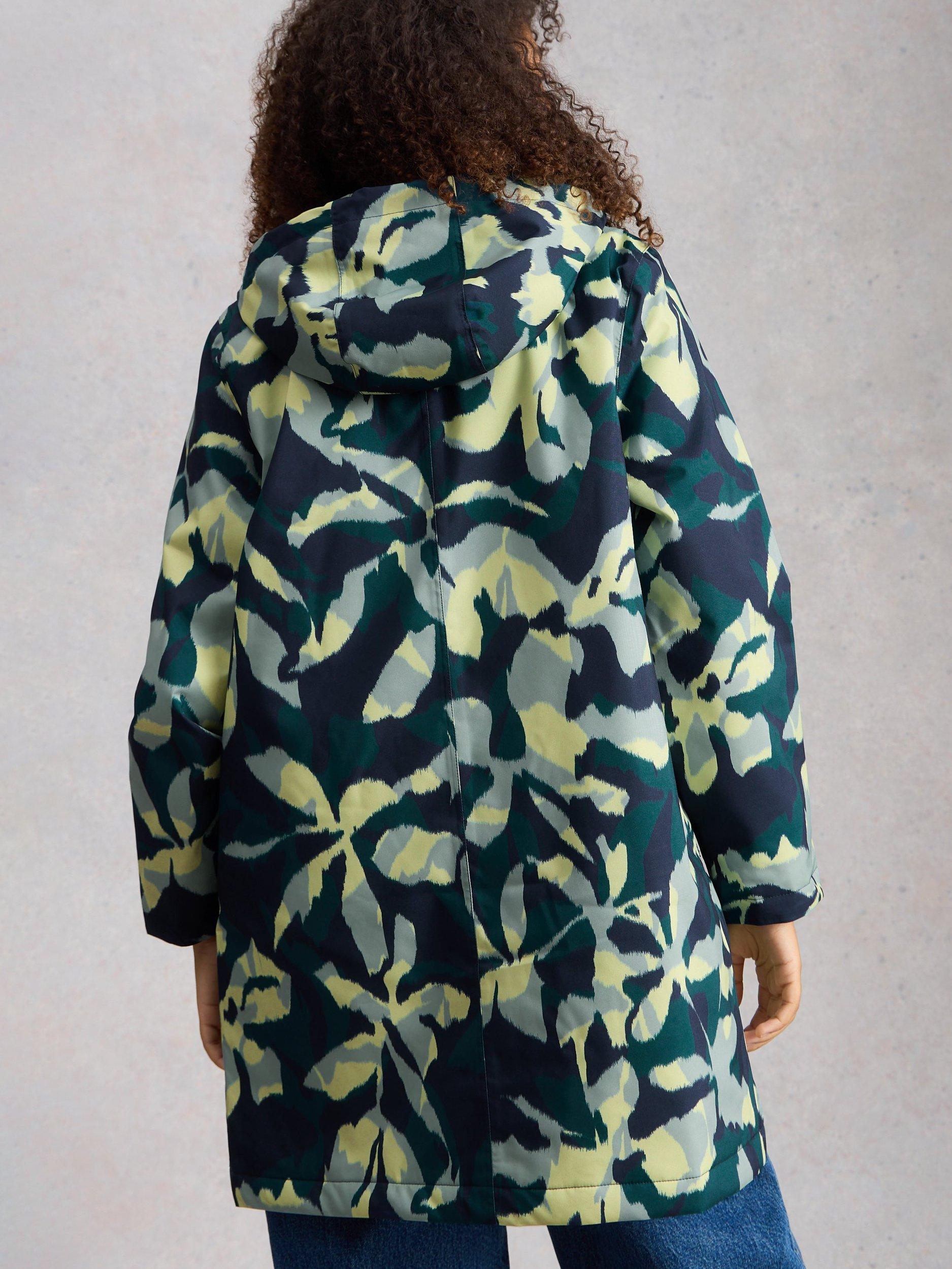 Product image 2 of 6, which shows White Stuff Willow Leaves Waterproof Coat, Teal/Multi, 6