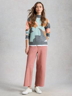 White Stuff Tia Wide Leg Jeans, Mid Pink, Mid Pink