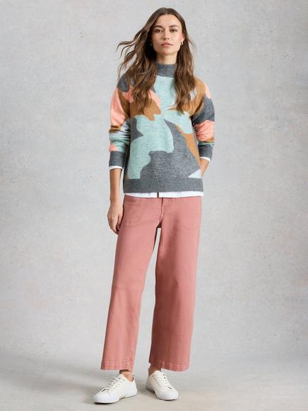 White Stuff Tia Wide Leg Jeans, Mid Pink, Mid Pink