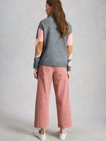 White Stuff Tia Wide Leg Jeans, Mid Pink - view 2, Mid Pink
