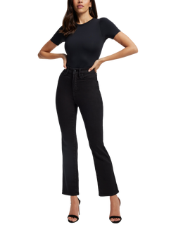 Good American Good Curve Straight Jeans, Black, Black