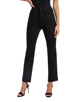 Good American Good Curve Straight Jeans, Black - view 2, Black