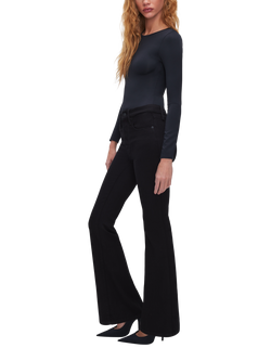 Good American Good Leg Flared Jeans, Black - view 2, Black