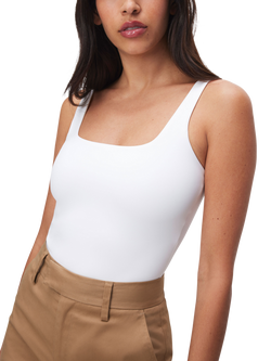 Good American Sculpt Tank Bodysuit, White, White