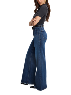 Good American Soft Tech Palazzo Jeans, Dark Blue - view 2, Dark Blue