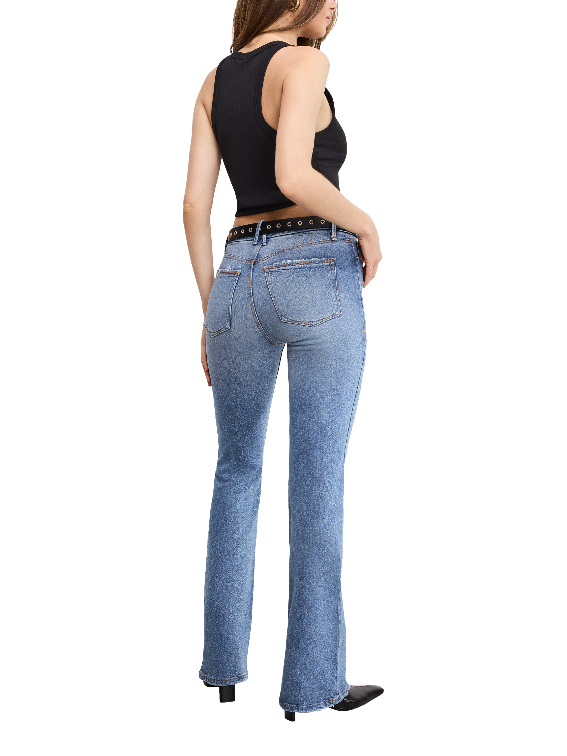 Product image 5 of 5, which shows Good American Good Classic Bootcut Jeans, Indigo627, 24