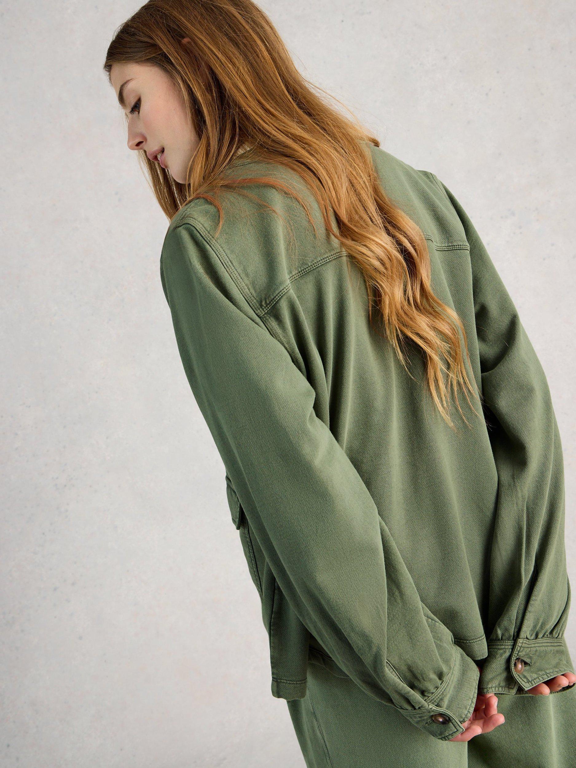 Product image 2 of 6, which shows White Stuff Demi Utility Jersey Jacket, Green, 6