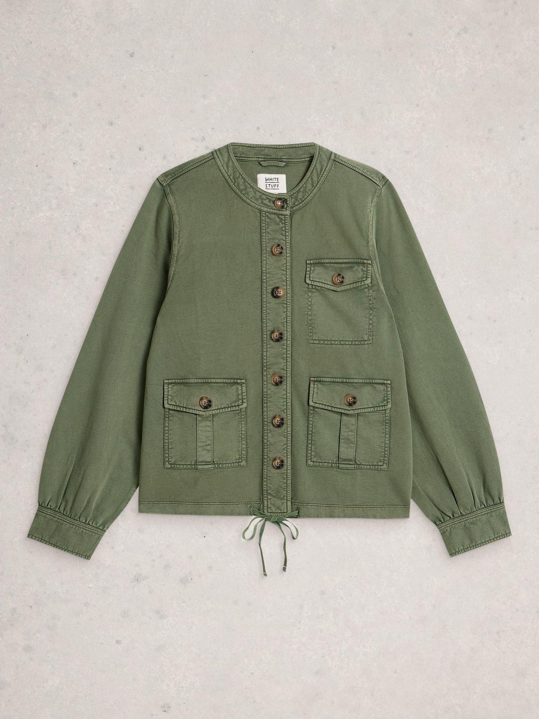 Product image 5 of 6, which shows White Stuff Demi Utility Jersey Jacket, Green, 6