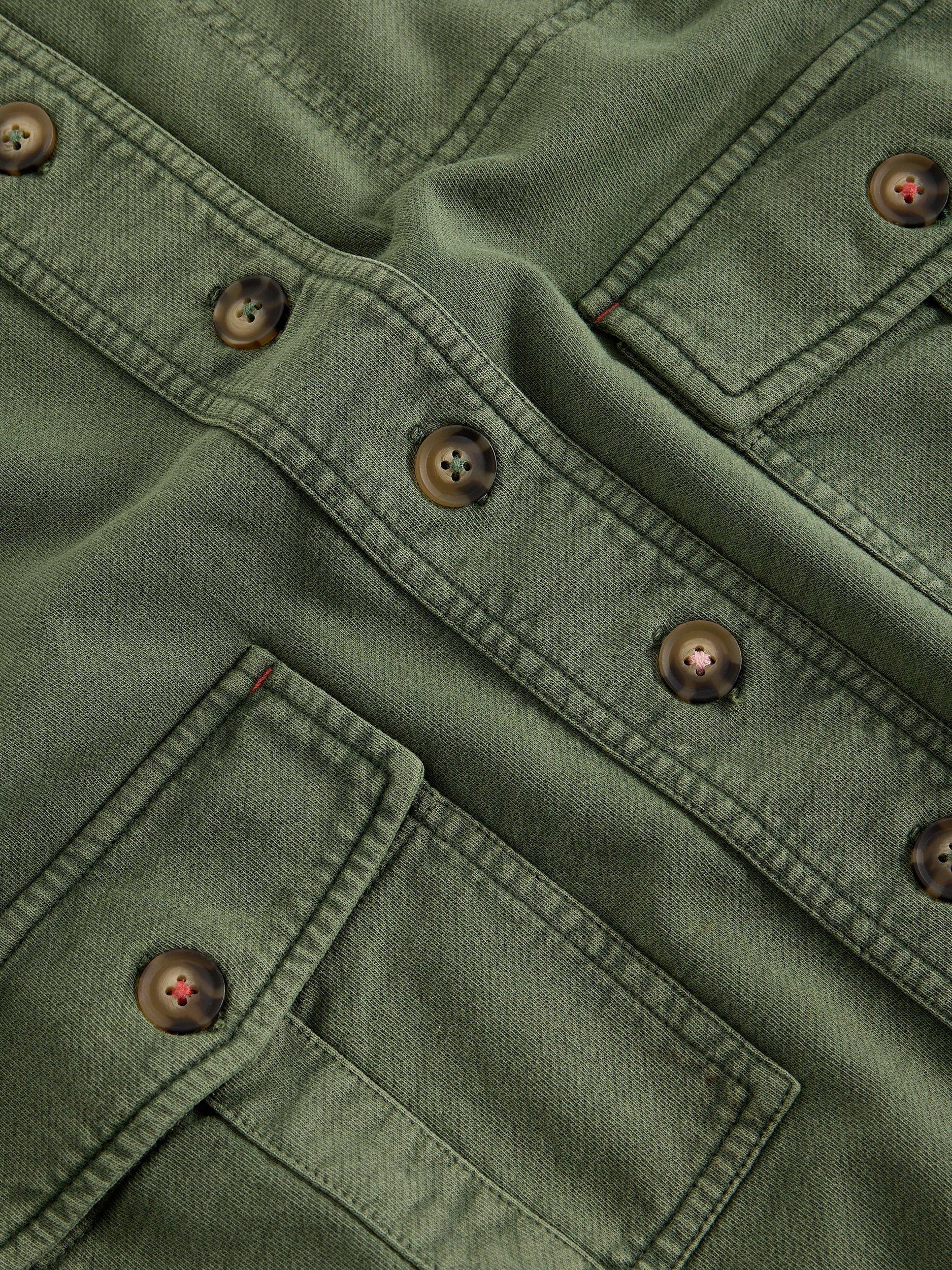 Product image 6 of 6, which shows White Stuff Demi Utility Jersey Jacket, Green, 6