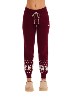 THE UPSIDE Le Ski Jojo Joggers, Maroon/White - view 2, Maroon/White
