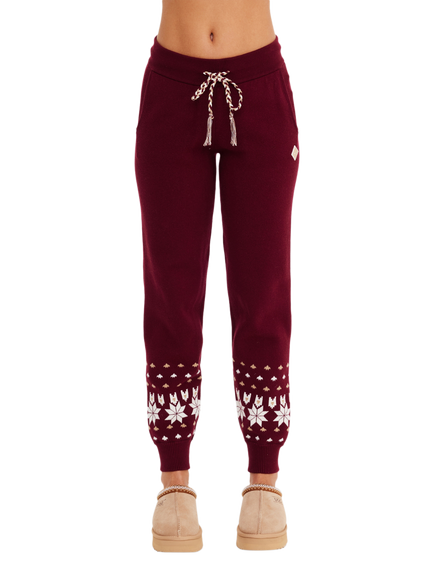 THE UPSIDE Le Ski Jojo Joggers, Maroon/White - view 2, Maroon/White