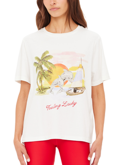 THE UPSIDE Feeling Lucky Graphic T-Shirt, White/Multi, White/Multi