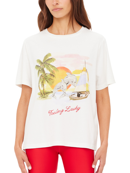THE UPSIDE Feeling Lucky Graphic T-Shirt, White/Multi, White/Multi