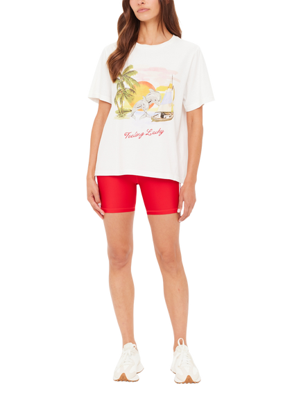 THE UPSIDE Feeling Lucky Graphic T-Shirt, White/Multi - view 2, White/Multi