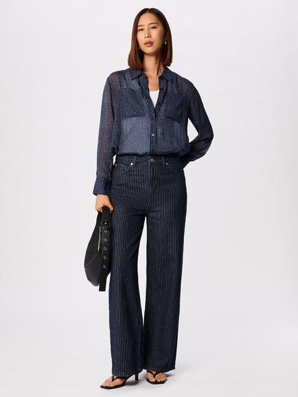 Whistles Authentic Stripe Jeans, Navy/Multi - view 2, Navy/Multi